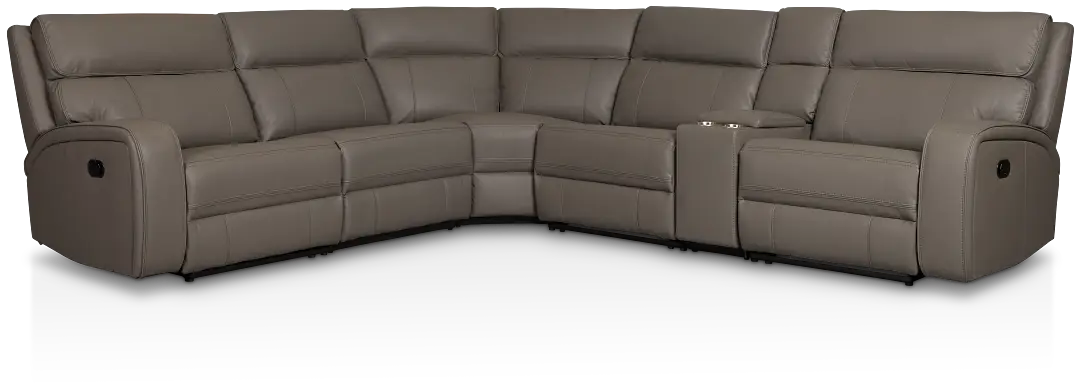 Rhett Gray Micro Small Triple Manually Reclining Two-arm Sectional Rhett Gray Micro Small Triple Manually Reclining Two-arm Sectional