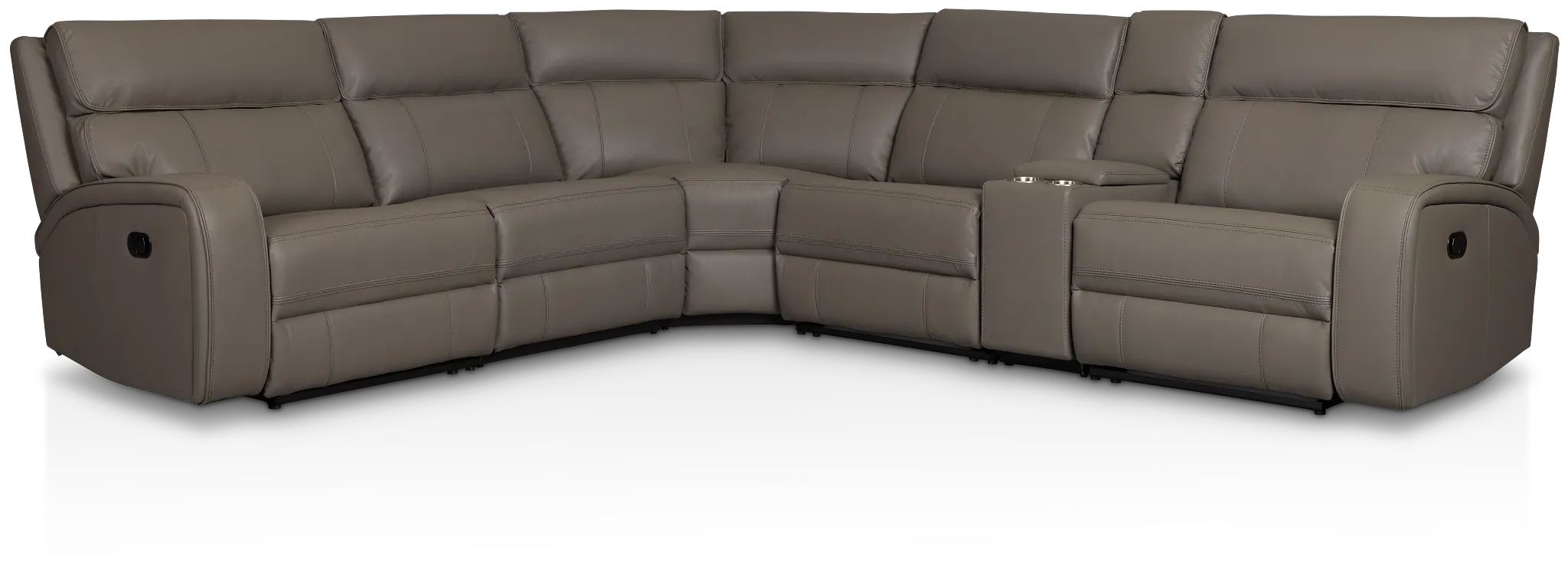 Rhett Gray Micro Small Triple Manually Reclining Two-arm Sectional