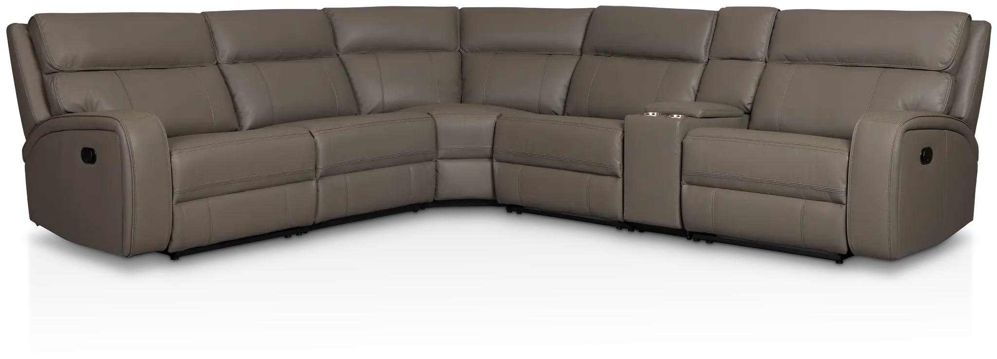 Rhett Gray Micro Small Triple Manually Reclining Two-arm Sectional Rhett Gray Micro Small Triple Manually Reclining Two-arm Sectional