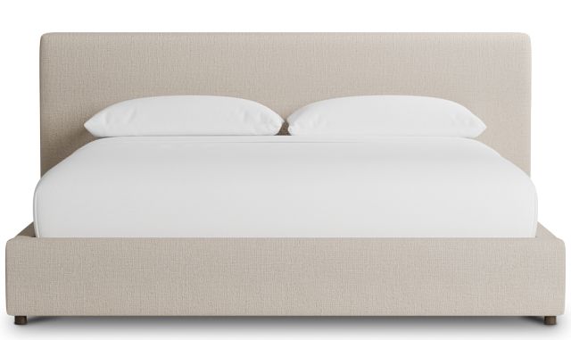 Grayton Linen Beige 44" Upholstered Platform Bed