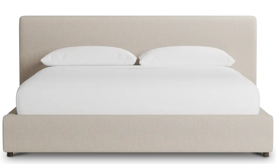 Grayton Linen Beige 44" Upholstered Platform Bed Grayton Linen Beige 44" Upholstered Platform Bed