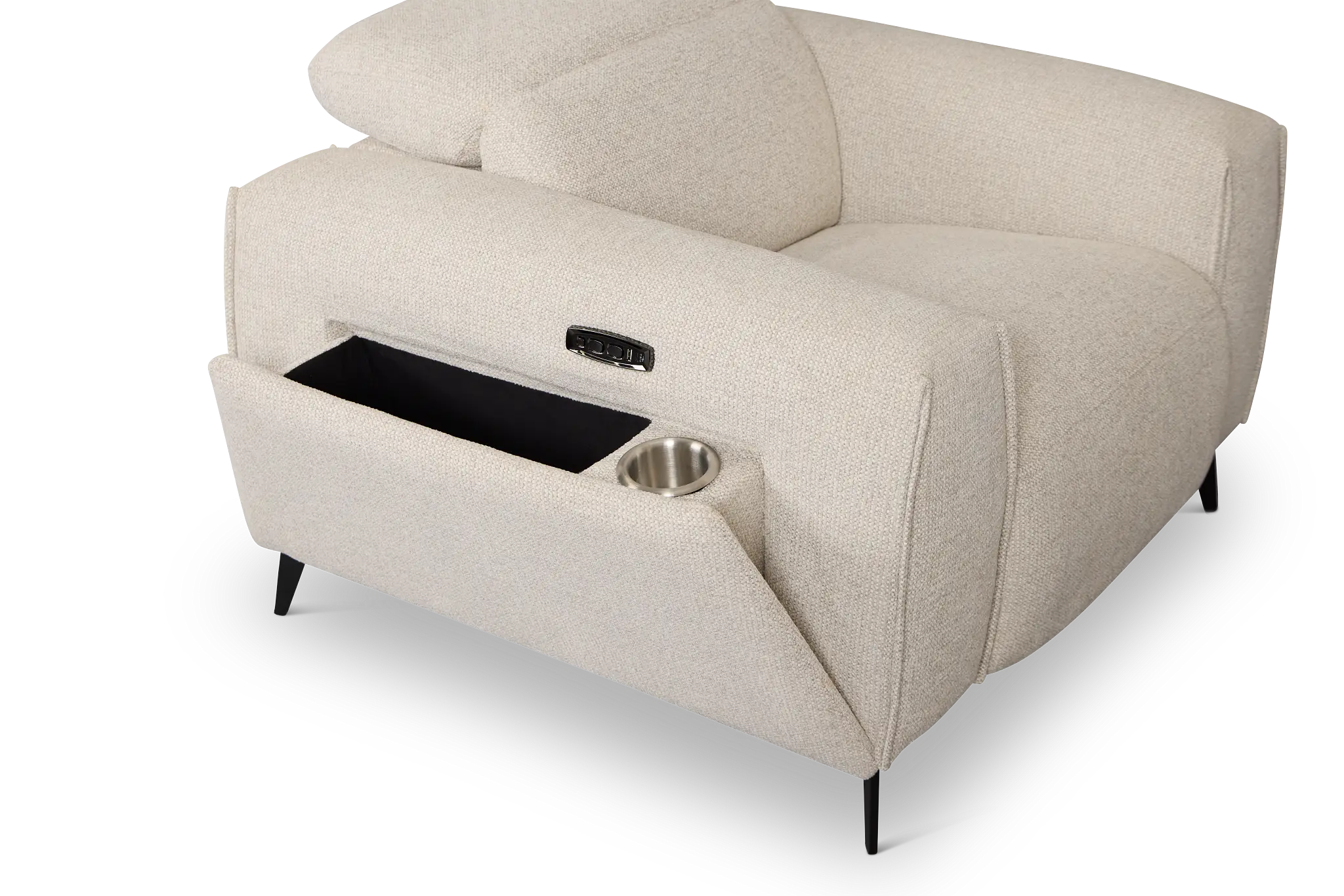 Reyna Light Beige Fabric Power Recliner Reyna Light Beige Fabric Power Recliner