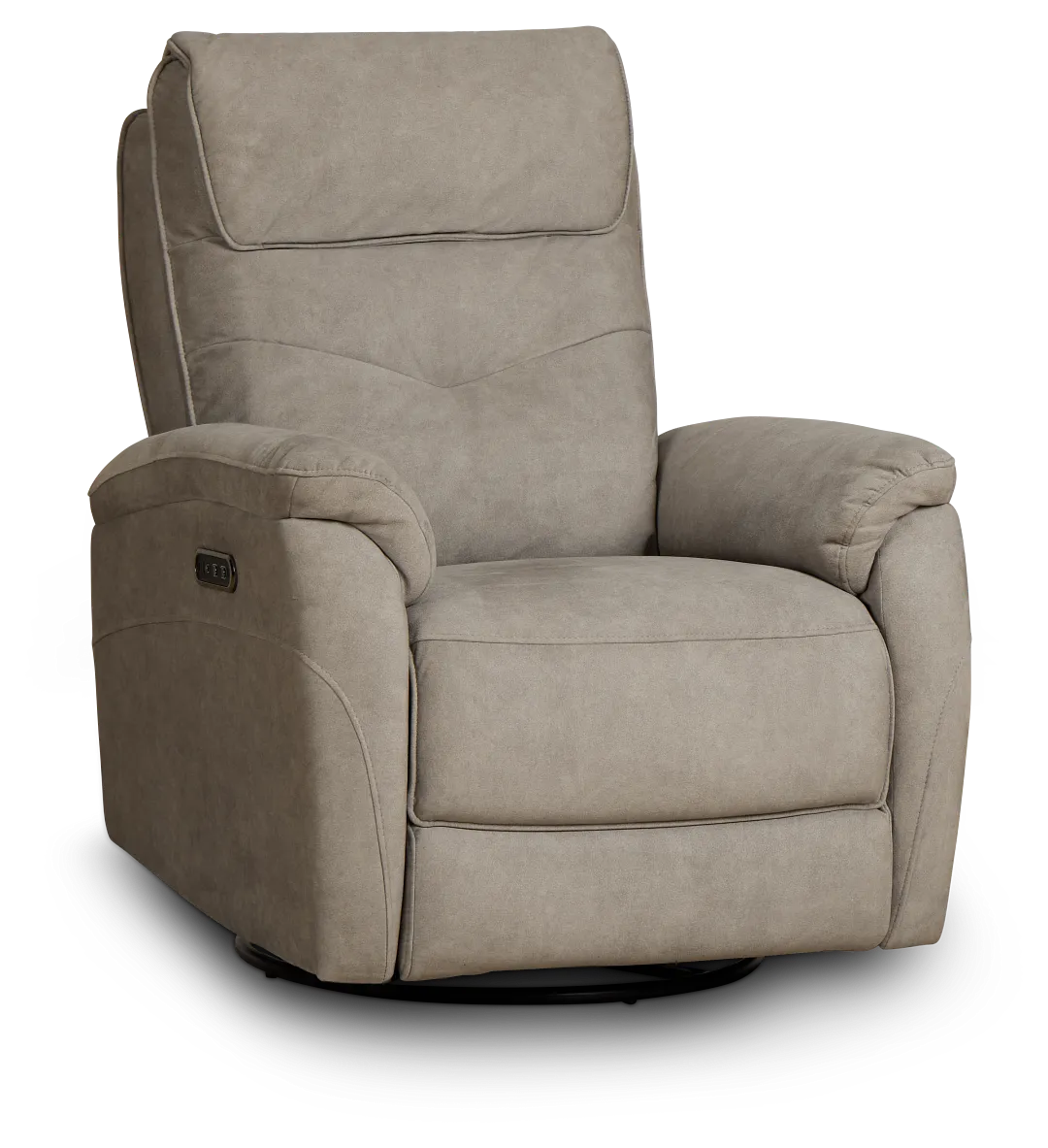 Ryder Beige Micro Power Swivel Glider Recliner