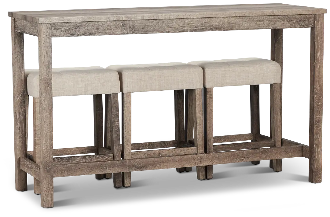 Robin Light Tone High Table & 3 Barstools Robin Light Tone High Table & 3 Barstools