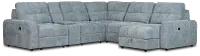 Hendrix Light Blue Fabric Small Dual Power Right Extension Chaise Sectional