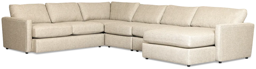 Maxwell Dark Gray Fabric Large Right Chaise Sectional