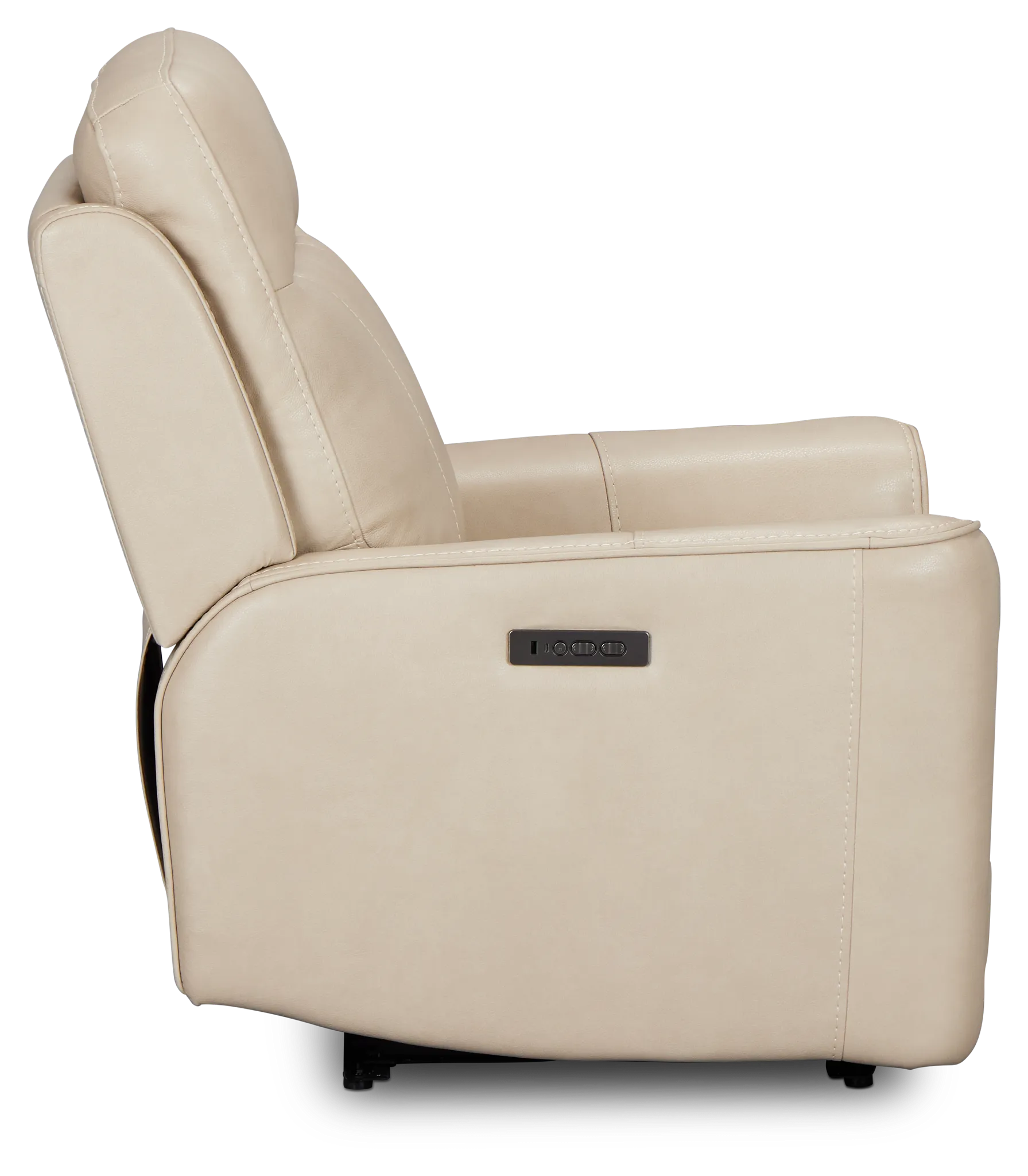 Benji Light Beige Lthr/vinyl Zero Gravity Power Recliner W/headrest