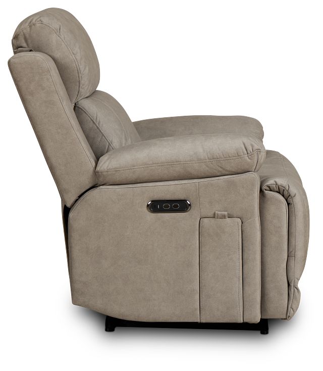 Benson Beige Micro Power Recliner
