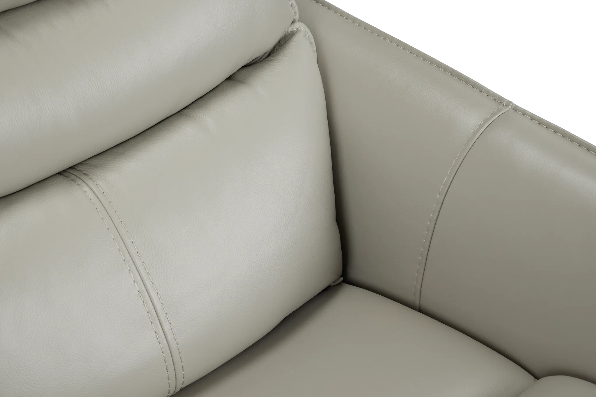 Preston Light Gray Lthr/vinyl Power Recliner With Heat And Massage