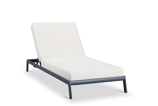 Tortuga Gray White Cushioned Chaise