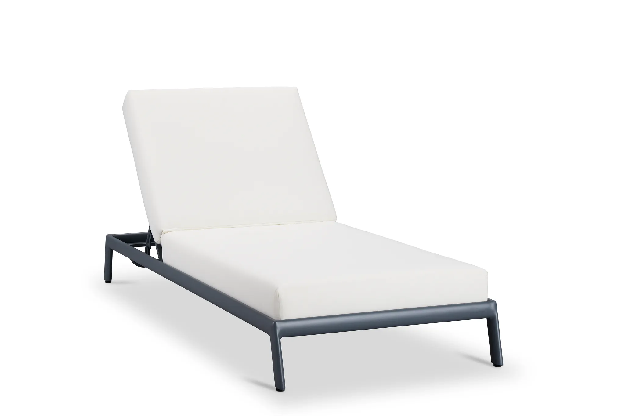 Tortuga Gray White Cushioned Chaise