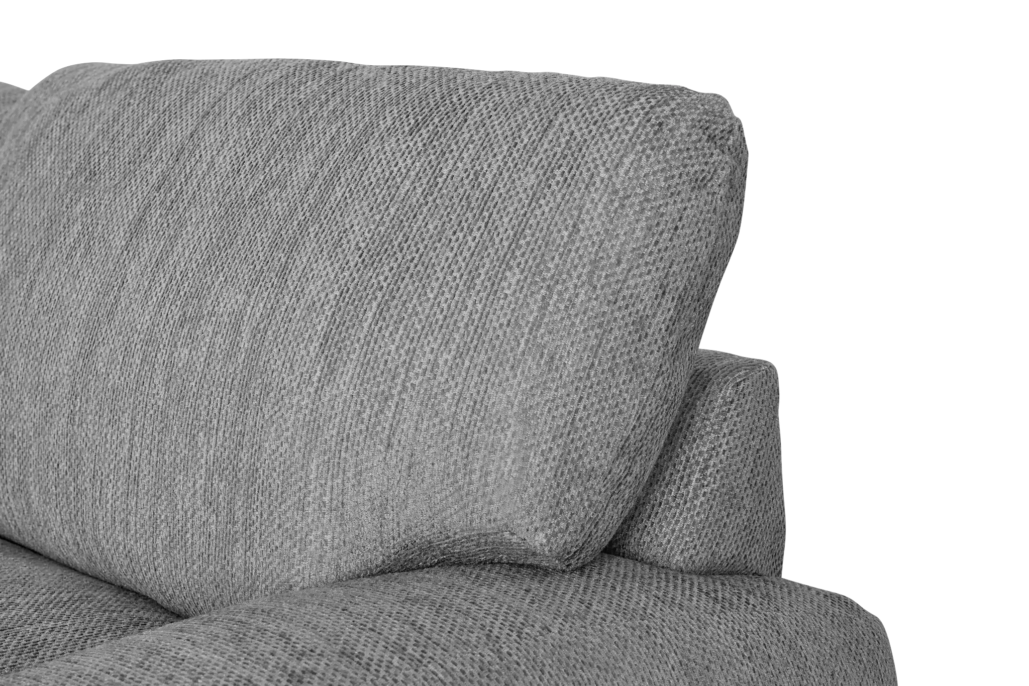Alpha Light Gray Fabric Large Right Chaise Sectional