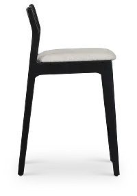 Santorini Black 24" Upholstered Barstool