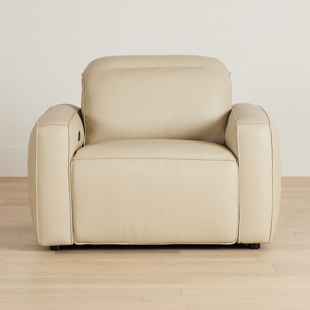 Tidal Beige Lthr/vinyl Power Recliner