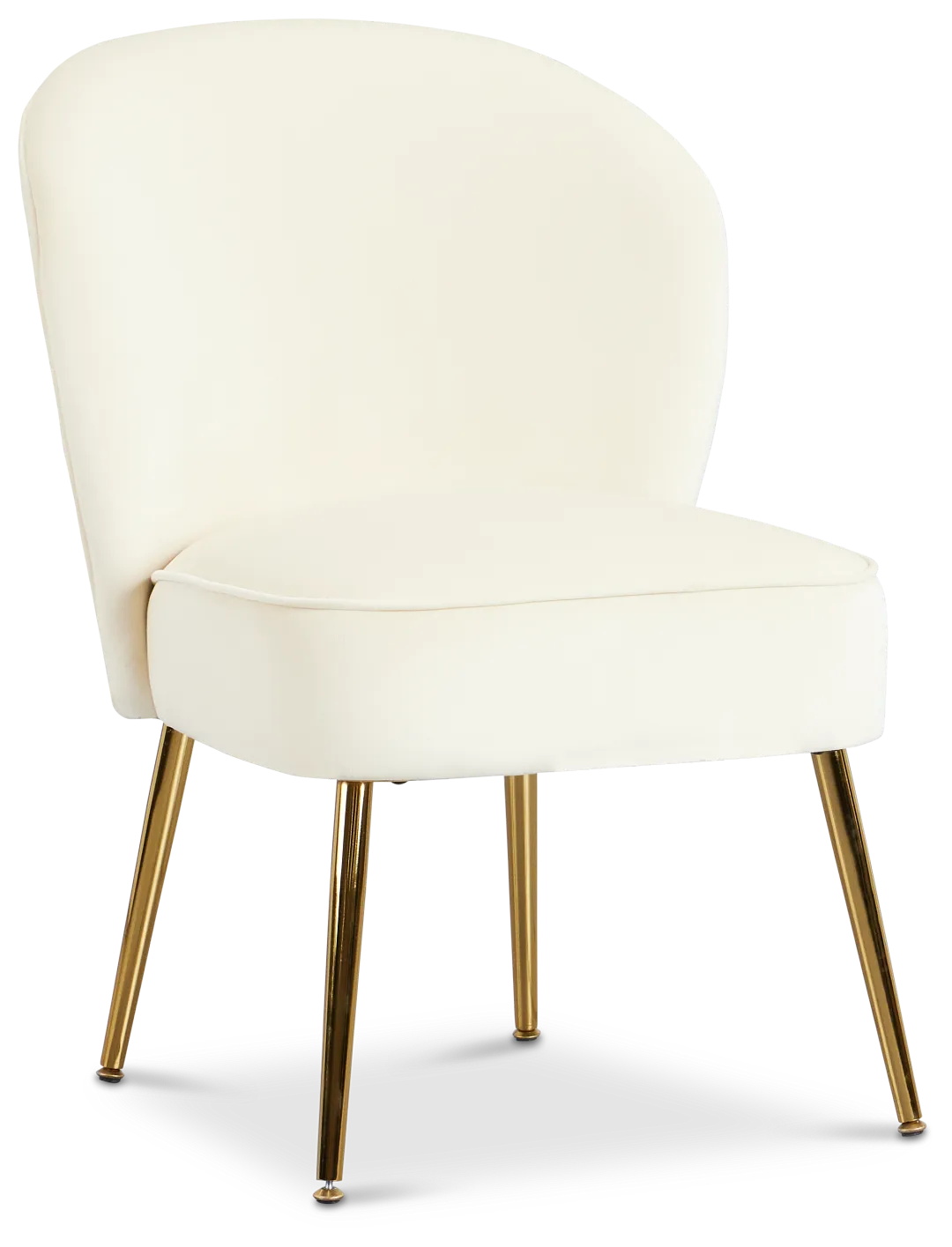 Tami White Velvet Accent Chair