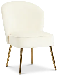 Tami White Velvet Accent Chair