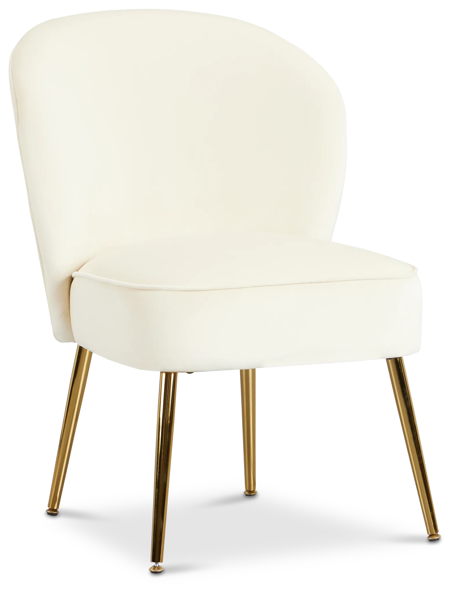 Tami White Velvet Accent Chair