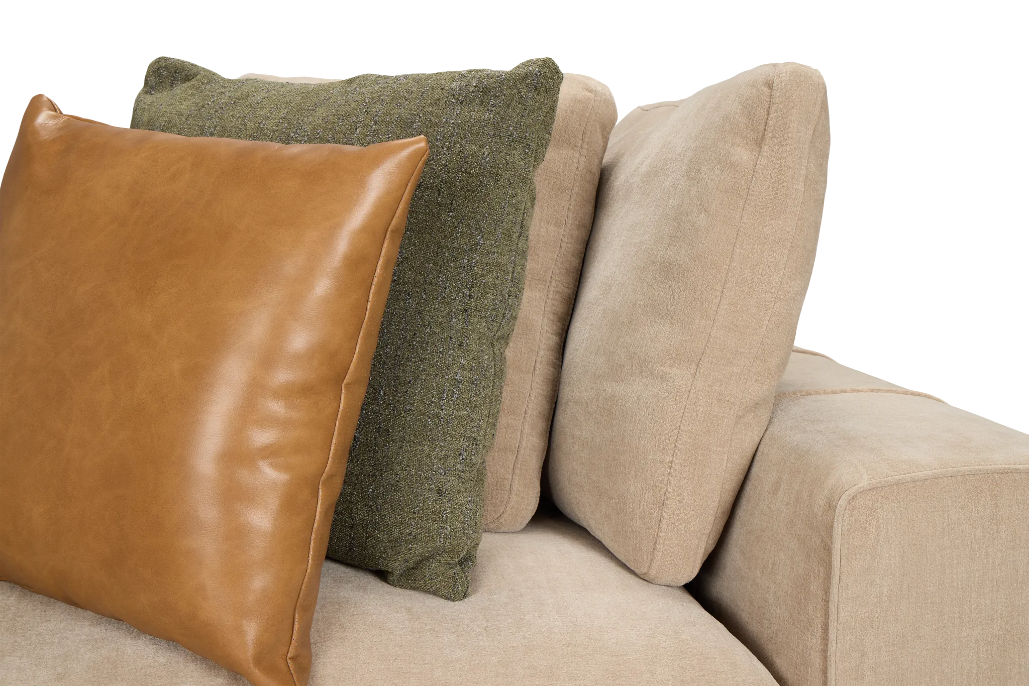 Cruz Light Beige Fabric 5pc Bumper Sectional