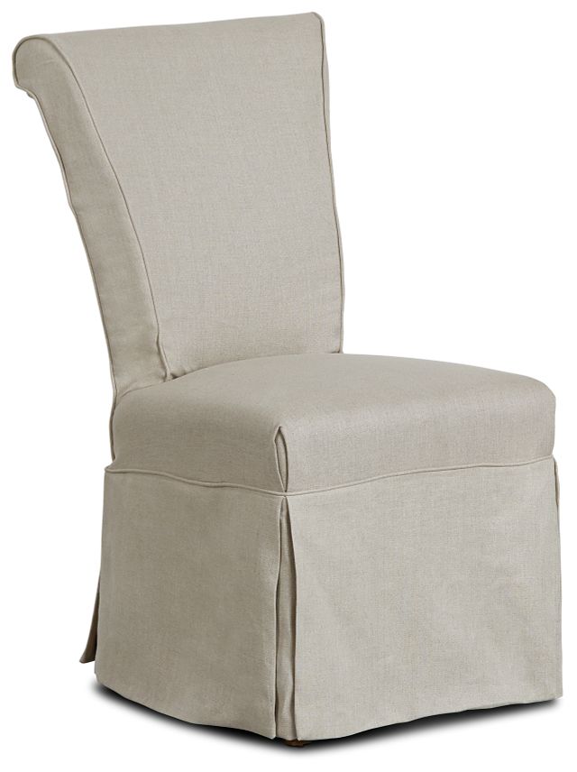 Haddie Beige Skirted Side Chair