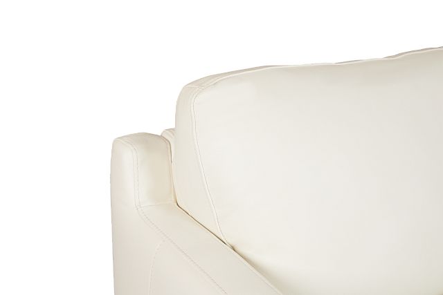 Amari White Leather Medium Left Chaise Sectional