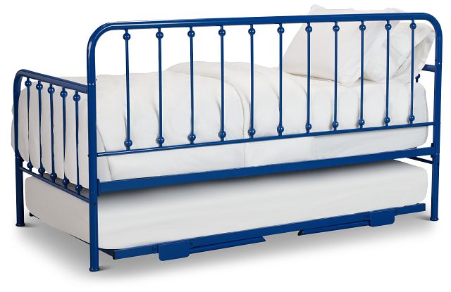 Rory Blue Metal Trundle Daybed