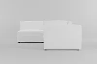 Destin Suave White Fabric 4-piece Modular Sectional
