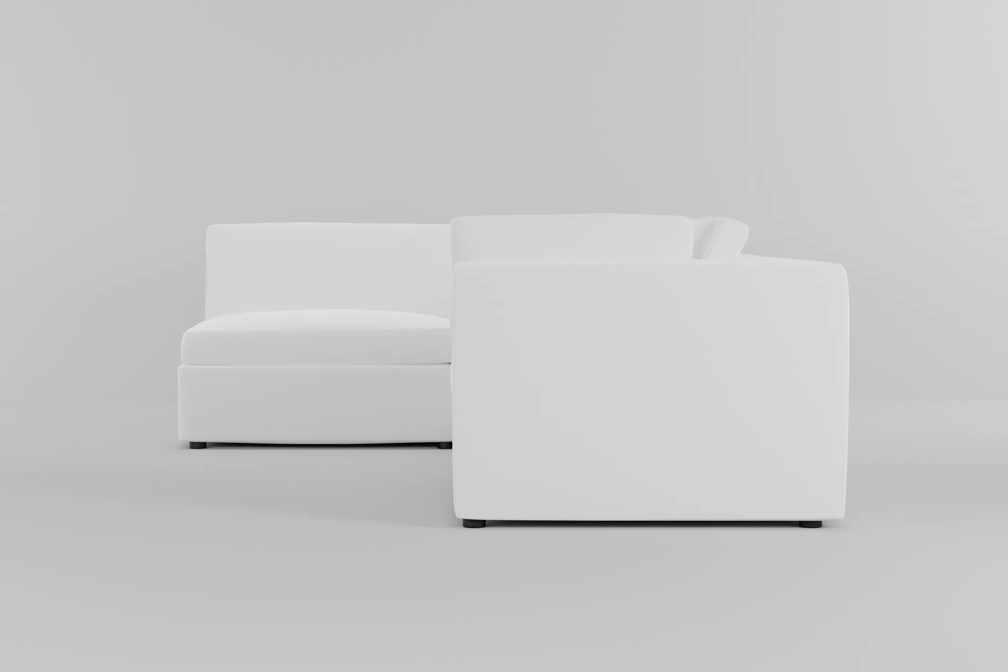Destin Suave White Fabric 4-piece Modular Sectional