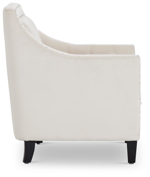 Tiffany Light Beige Velvet Accent Chair