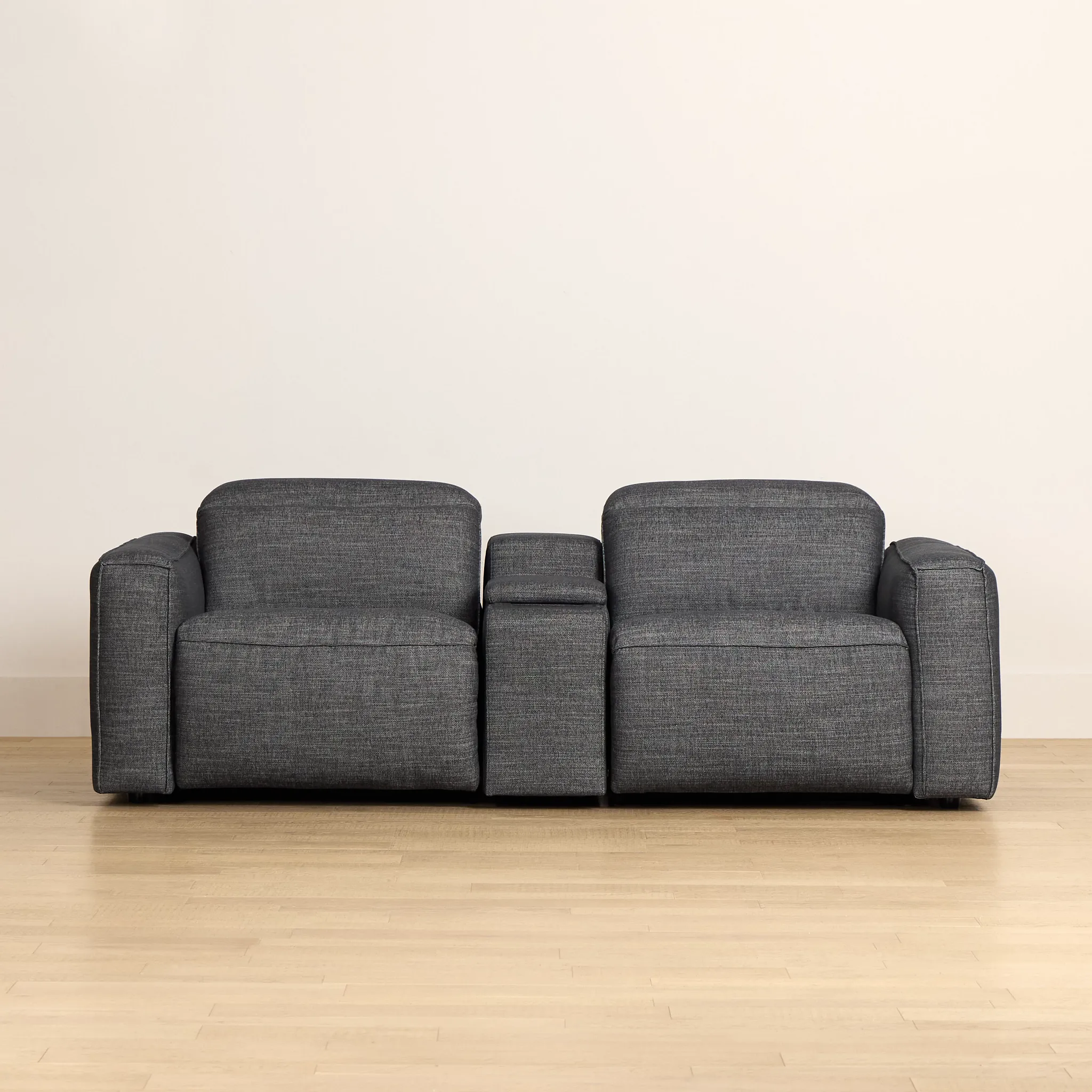 Ryland Dark Gray Fabric Power Reclining Console Sofa