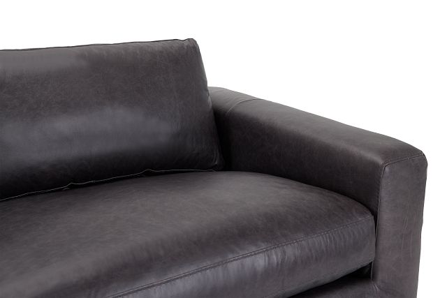 Bohan 89" Black Leather Sofa