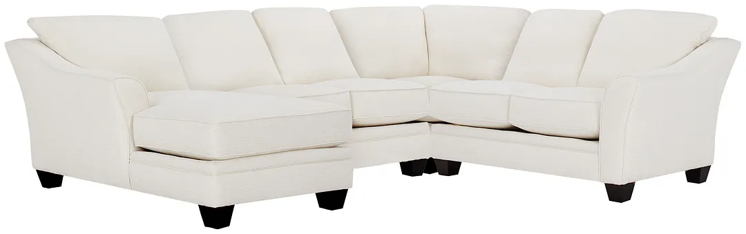 Avery White Fabric Medium Left Chaise Sectional