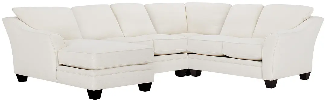 Avery White Fabric Medium Left Chaise Sectional Avery White Fabric Medium Left Chaise Sectional