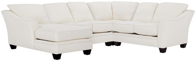 Avery White Fabric Medium Left Chaise Sectional