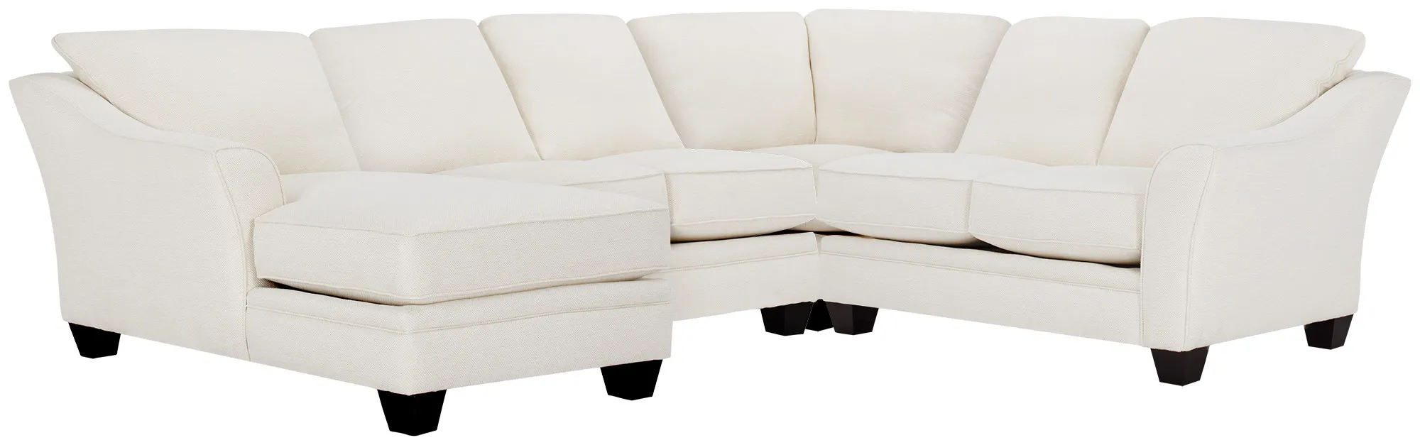 Avery White Fabric Medium Left Chaise Sectional