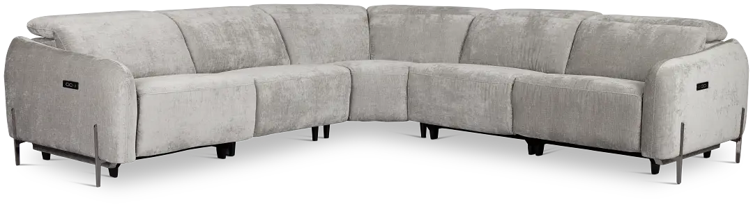 Zuri Gray Velvet Small Two-arm Power Reclining Sectional Zuri Gray Velvet Small Two-arm Power Reclining Sectional