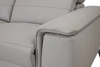 Pearson Gray Leather Left Bumper Sectional