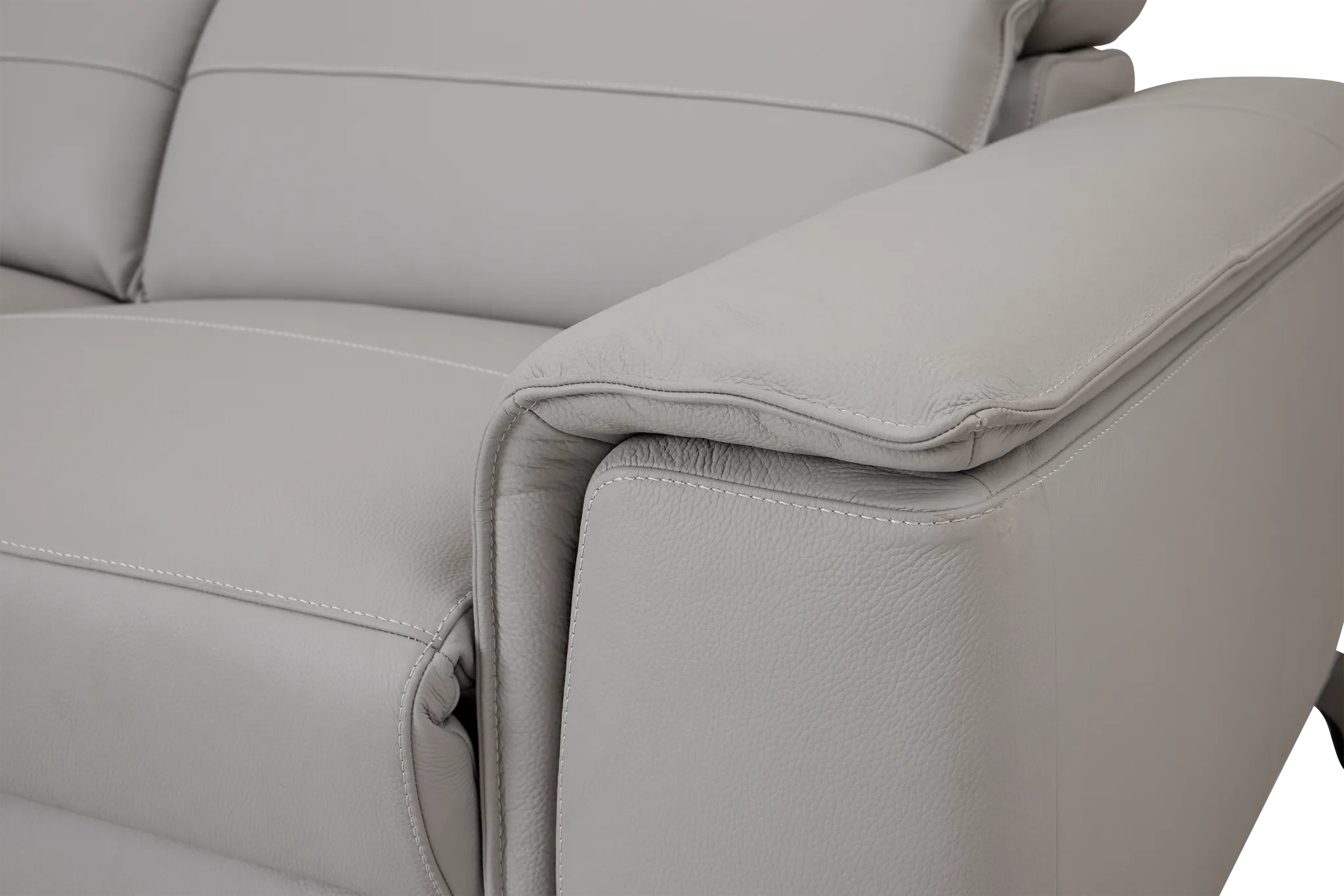 Pearson Gray Leather Left Bumper Sectional