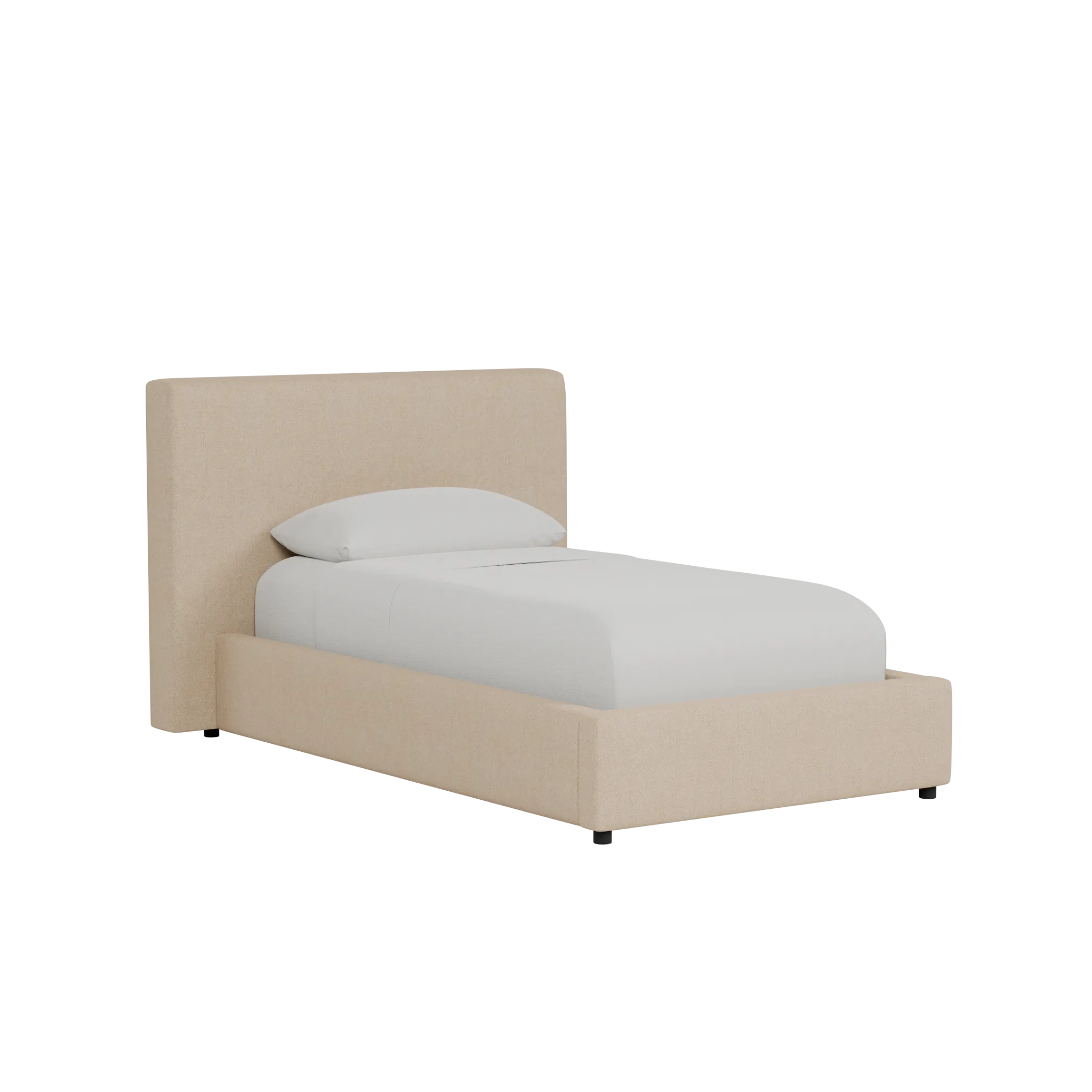 Grayton Merino Light Beige 44" Upholstered Platform Bed