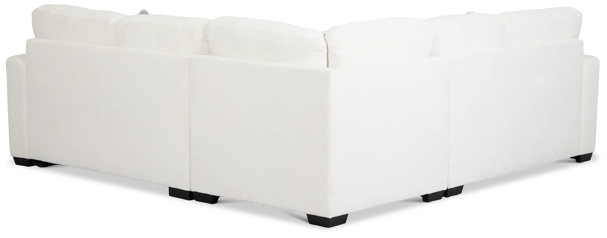 Everly White Fabric Small 2-arm Right Sleeper Storage Sectional