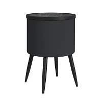 Rupin Black Round End Table
