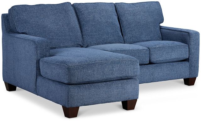 Andie Blue Fabric Left Chaise Sectional