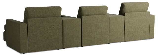 Citymod Green Fabric 6-piece Home Theater With Media Consoles
