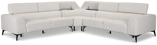 Alina Beige Fabric Small Two-arm Sectional