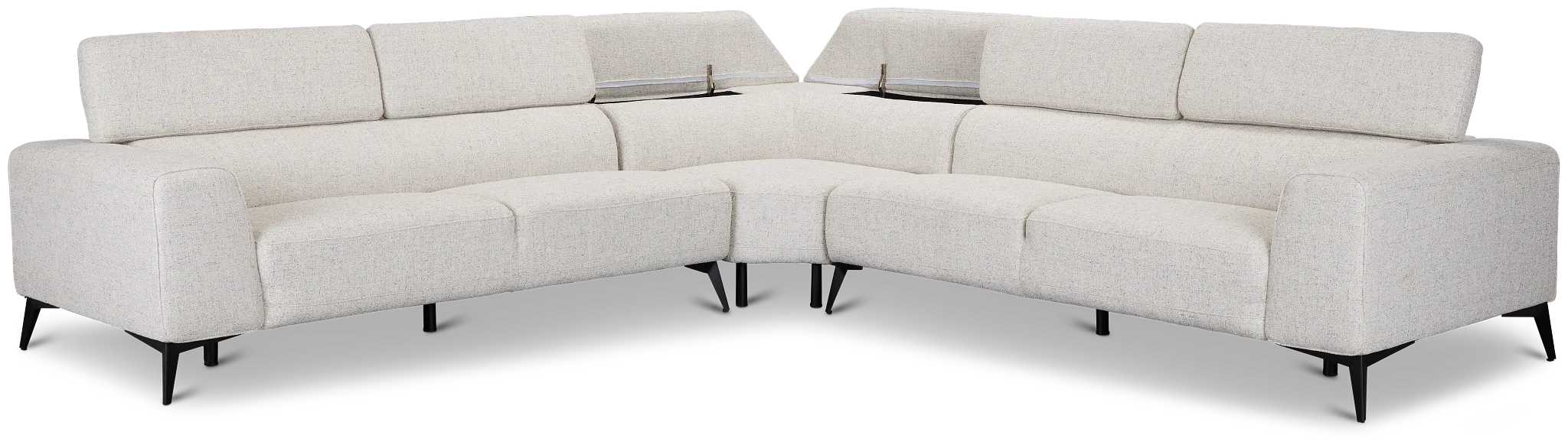 Alina Beige Fabric Small Two-arm Sectional