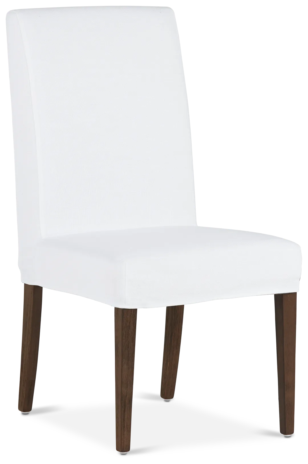 Harbor White Short Slipcover Chair With Medium-tone Leg