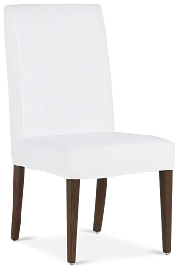 Harbor White Short Slipcover Chair With Medium-tone Leg