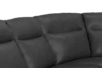 Elba Dark Gray Leather Medium Dual Power 2-arm Reclining Sectional
