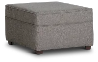 Asheville Brown Fabric Ottoman