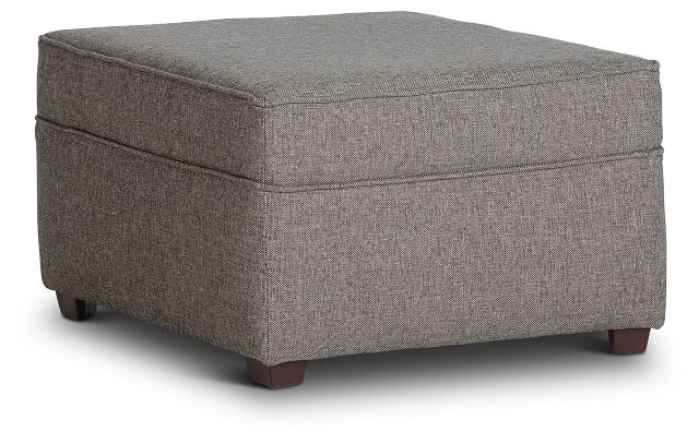 Asheville Brown Fabric Ottoman