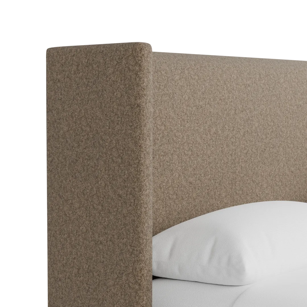 Captiva Merino Brown 48" Upholstered Shelter Bed